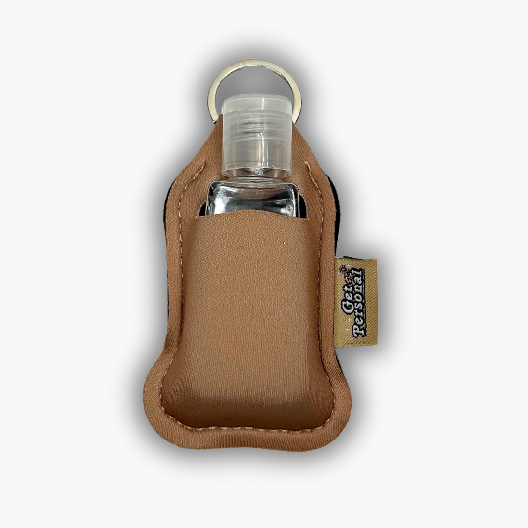 Plain Keyring clip on pouch & sanitiser bottle/farbgel pouch