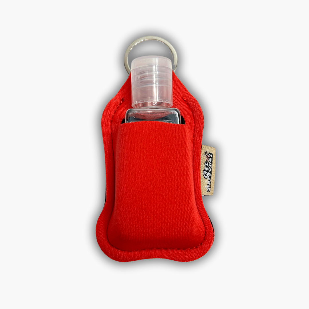 Plain Keyring clip on pouch & sanitiser bottle/farbgel pouch