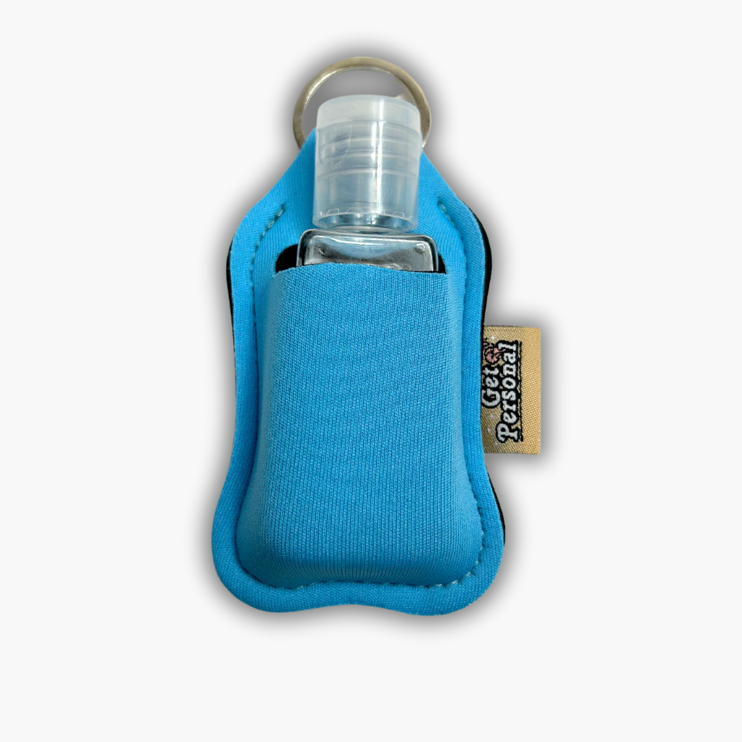 Plain Keyring clip on pouch & sanitiser bottle/farbgel pouch