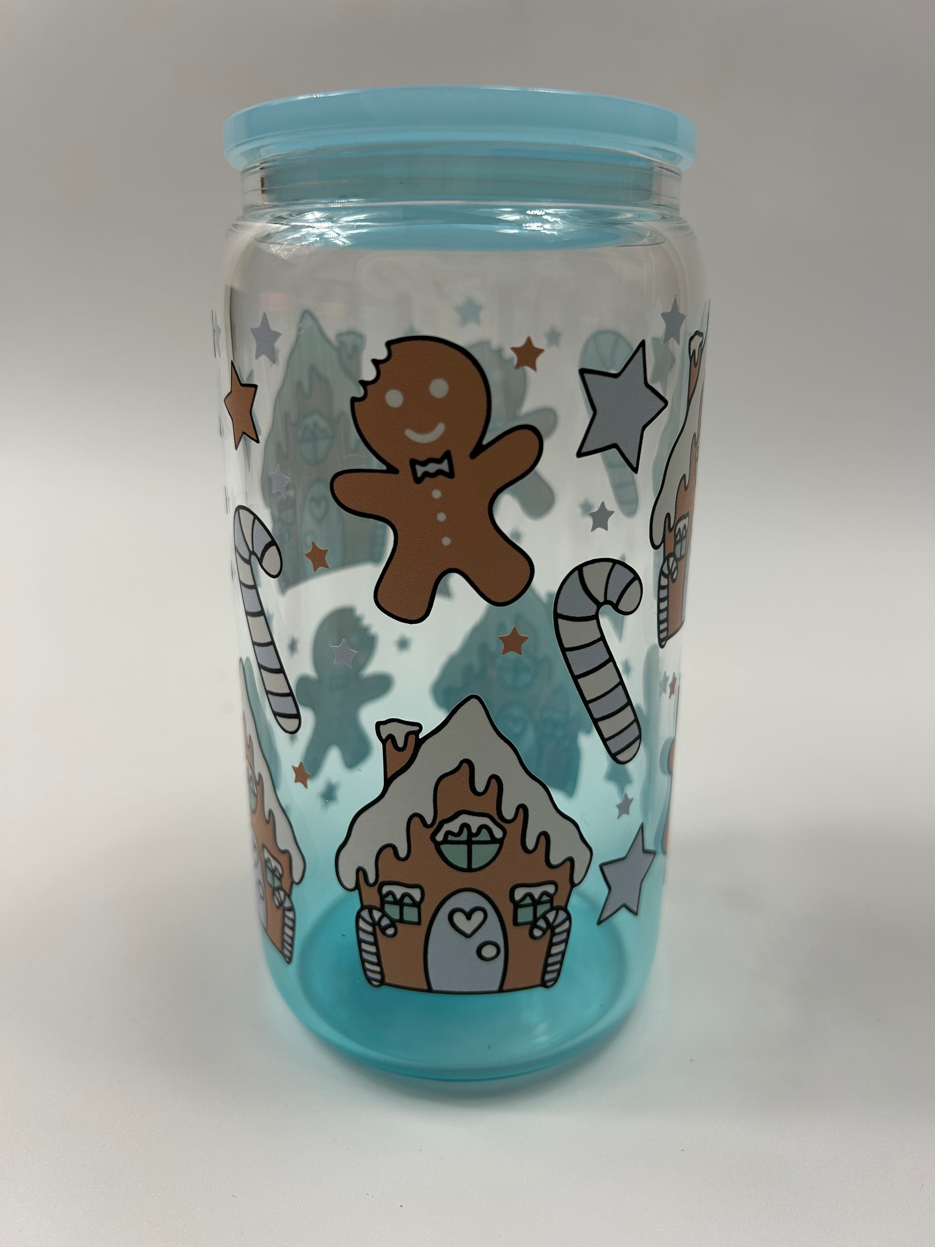 Glass Gingerbread Bamboo Cup & Straw