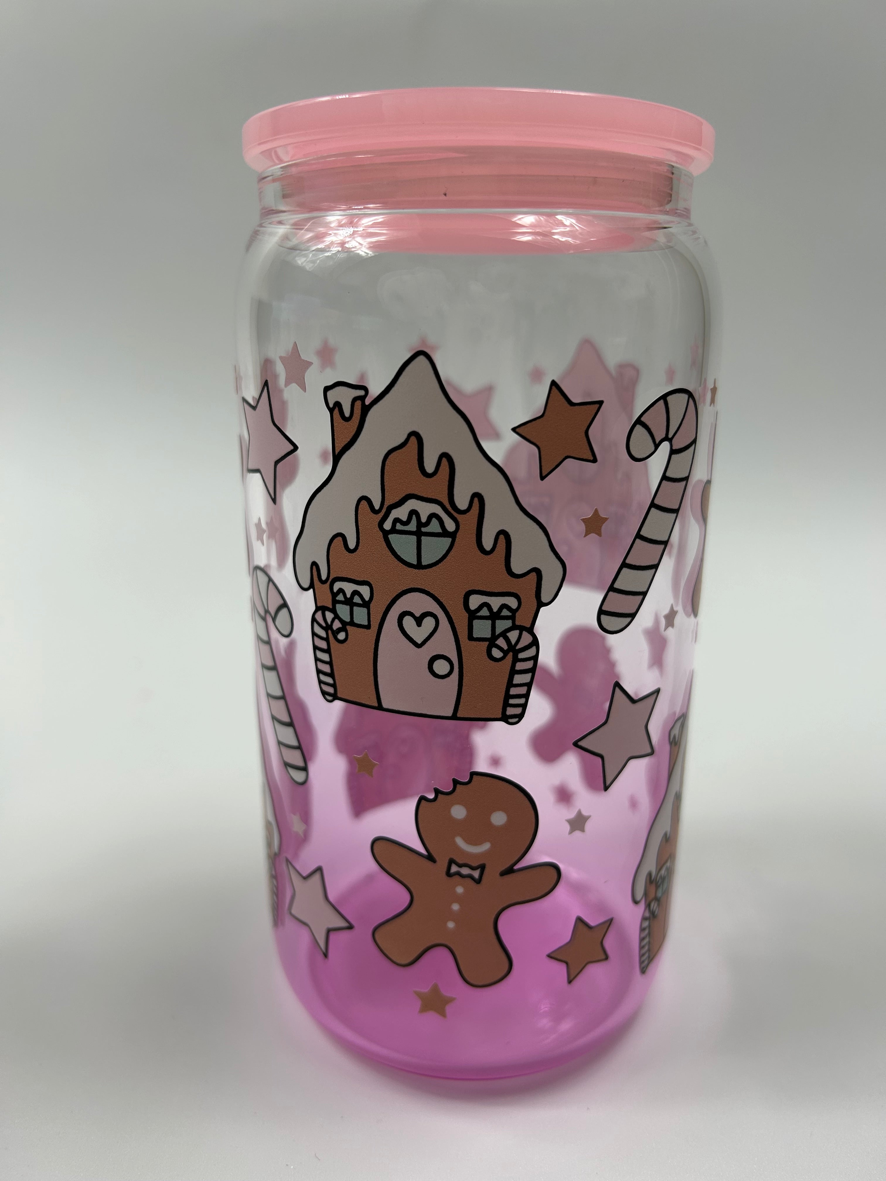 Glass Gingerbread Bamboo Cup & Straw