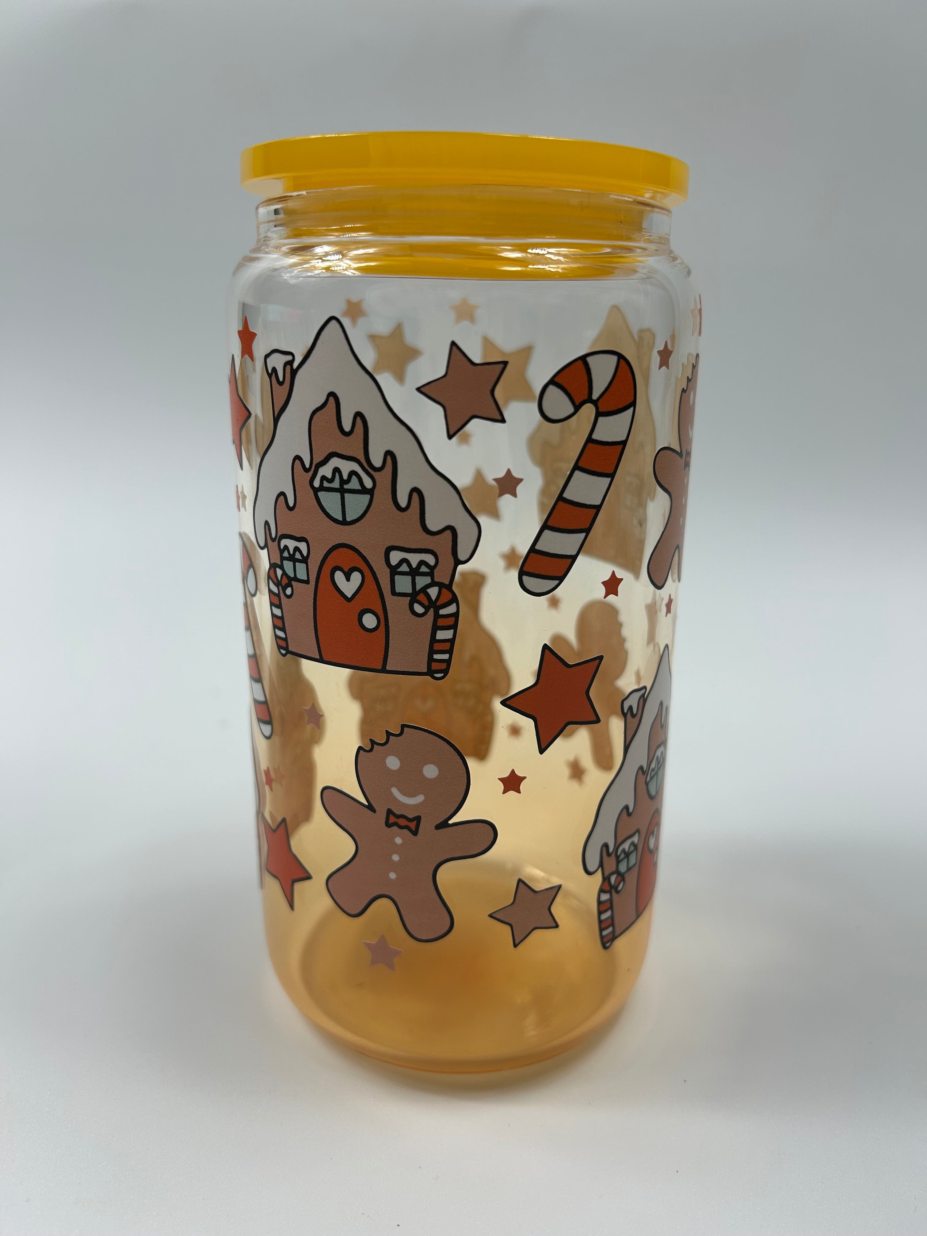 Glass Gingerbread Bamboo Cup & Straw