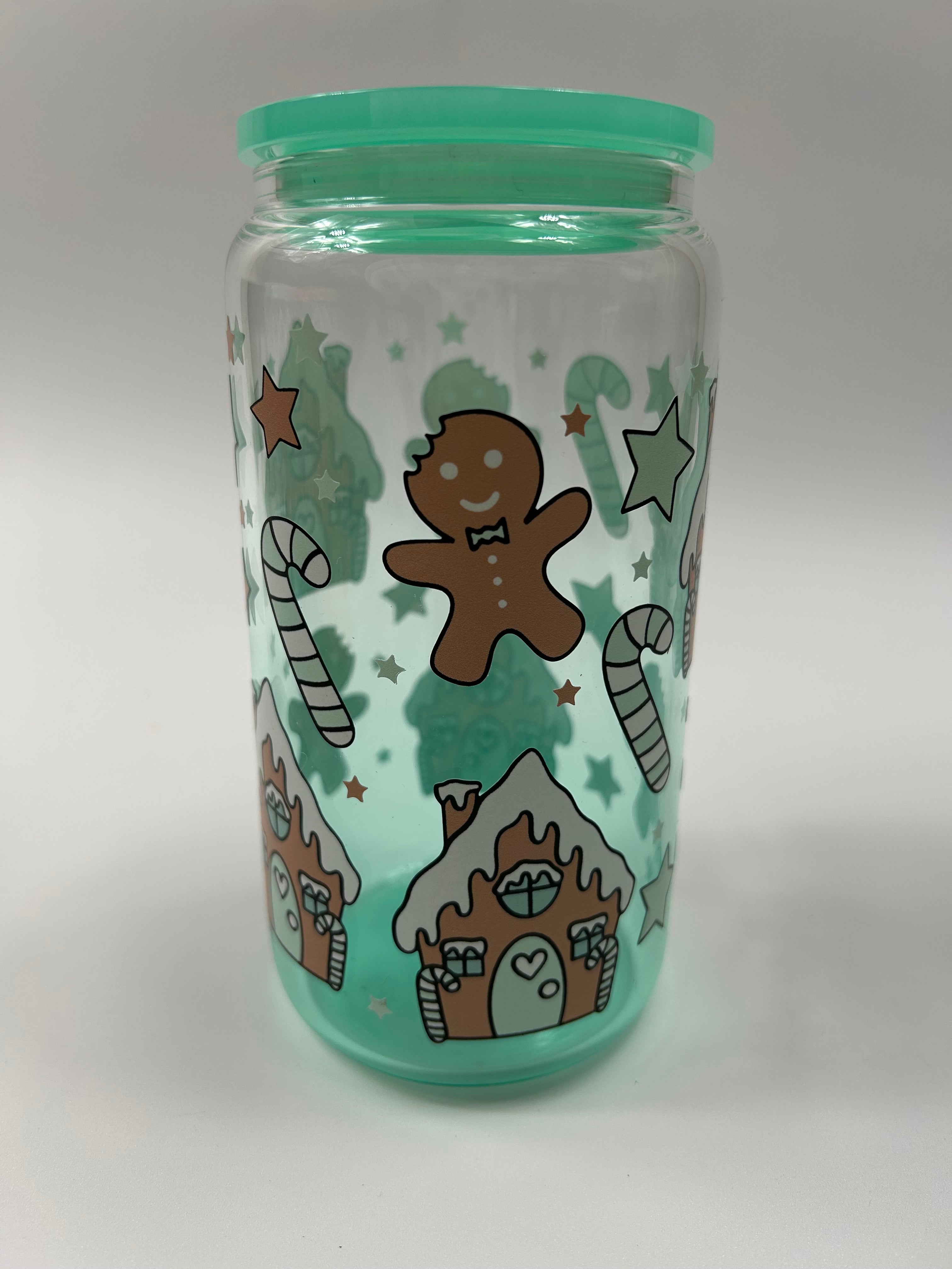 Glass Gingerbread Bamboo Cup & Straw